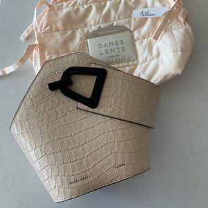 DANSE LENTE mini johnny beige faux leather bag